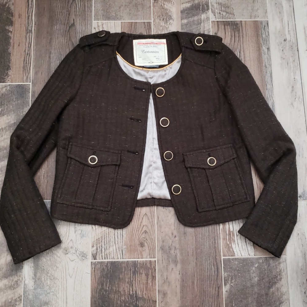 Anthropologie Cartonnier Cropped Jacket Size 0